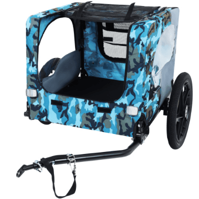 Utdoor Heavy Duty Collapsible Pet Bike Trailer With 16-Inch All Terrain Wheels & Universal Hitch   Foldable Dog Cargo Carrier Cart For Bicycles