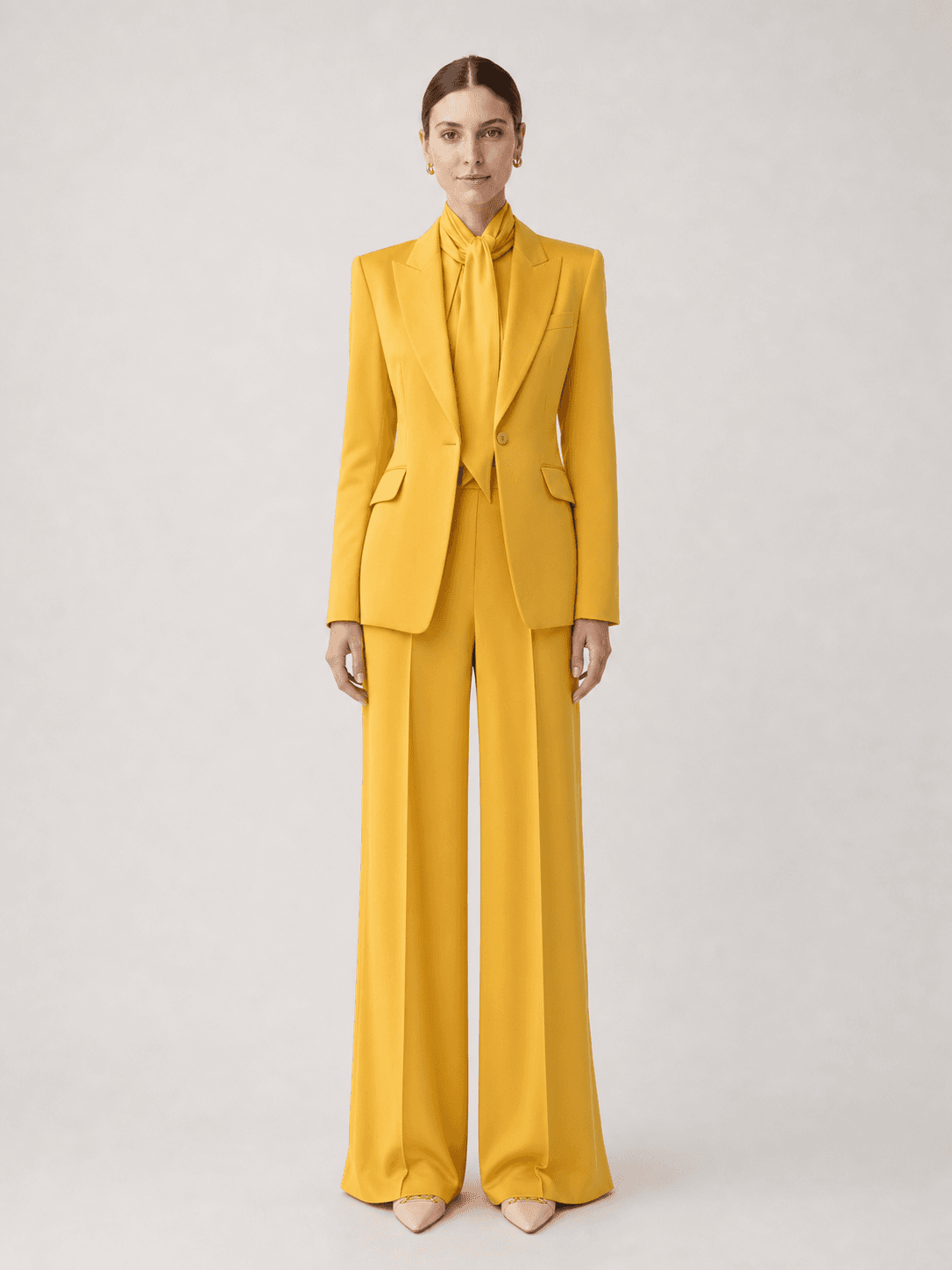 Solene Marigold Wide-Leg Suit Set
