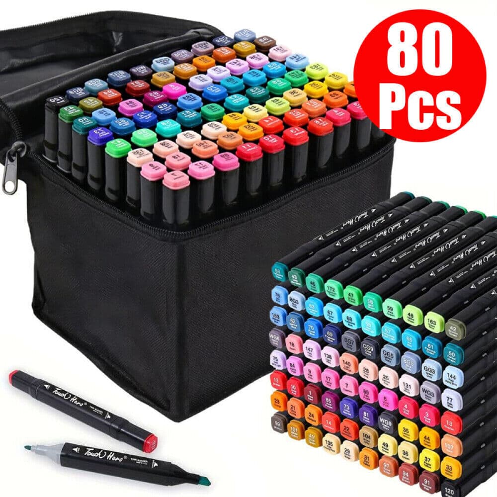 80-colour Acrylic Pen Marker Set   Permanent Pens For DIY  Graffiti And Sketching Dual-tip Pens