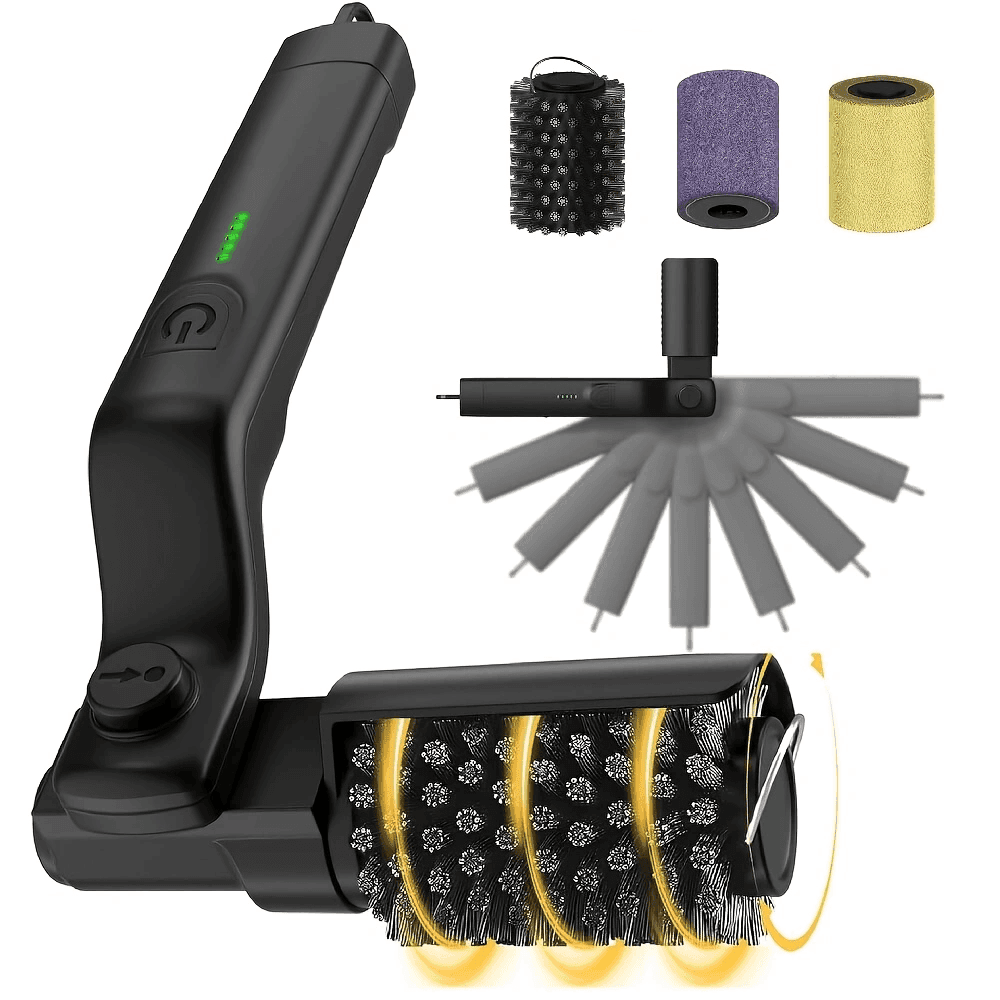 Professional Electric Rotary Grill Brush-3-Speed High-Torque Power Scrubber,304 Stainless Steel Bristle-Free Head,90 Mins Ultra-Long Runtime For Deep Cleaning,Heavy Duty Outdoor BBQ Cleaner