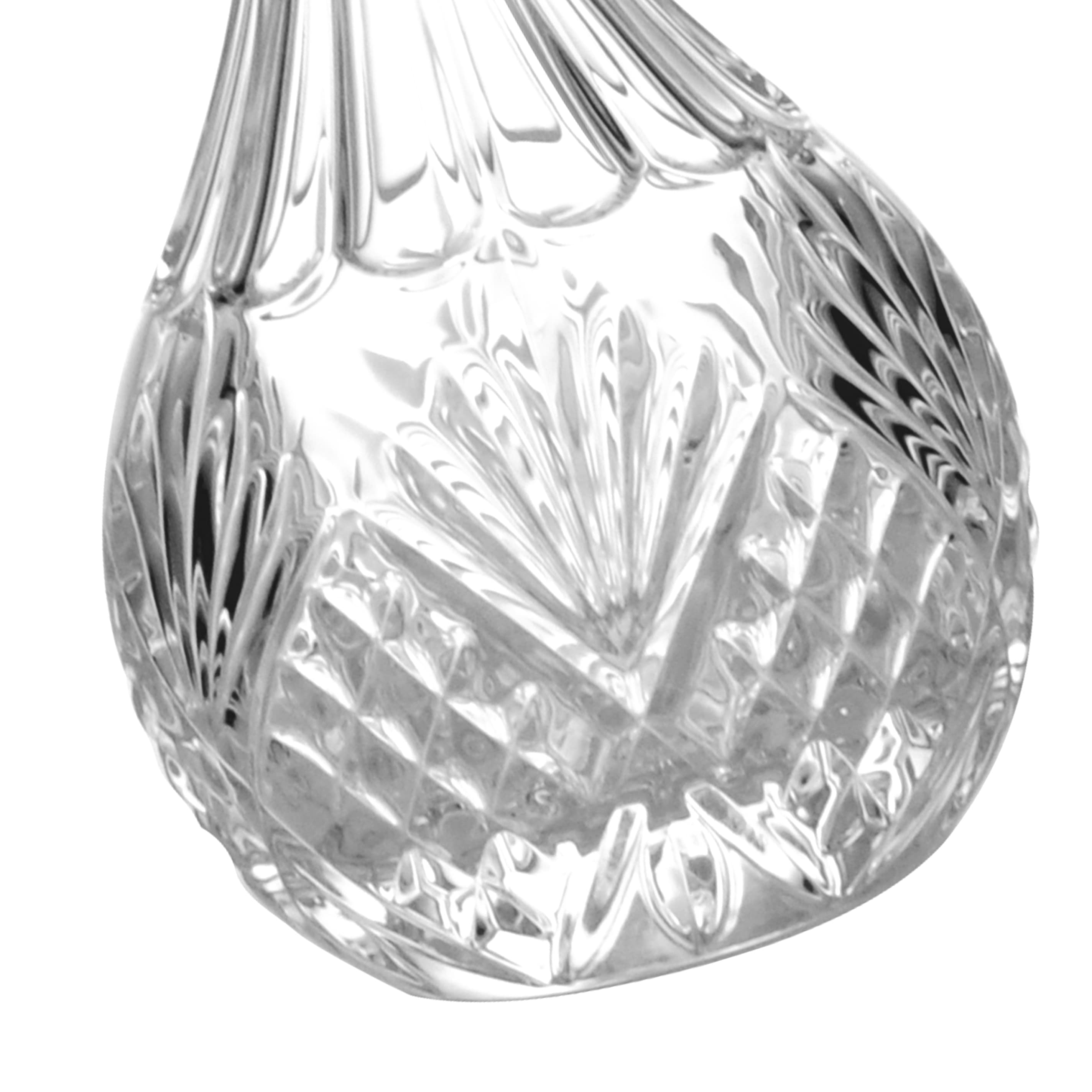 Elegant Teardrop Crystal Whiskey Decanter With Airtight Stopper, Textured Round Glass Liquor Bottle For Brandy & Home Bar