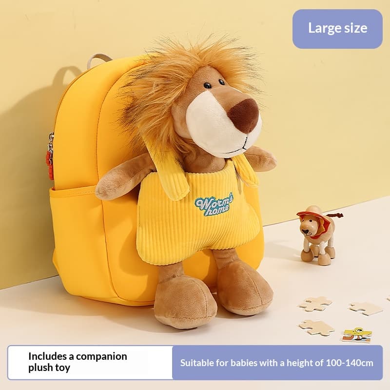 Children Aged 3-6, Elementary School Students, Backpack, Capibala Backpack, Kindergarten Lightweight Backpack, Medium Class Plush Lion Size And Doll  Suitable For 100-140cm Babies