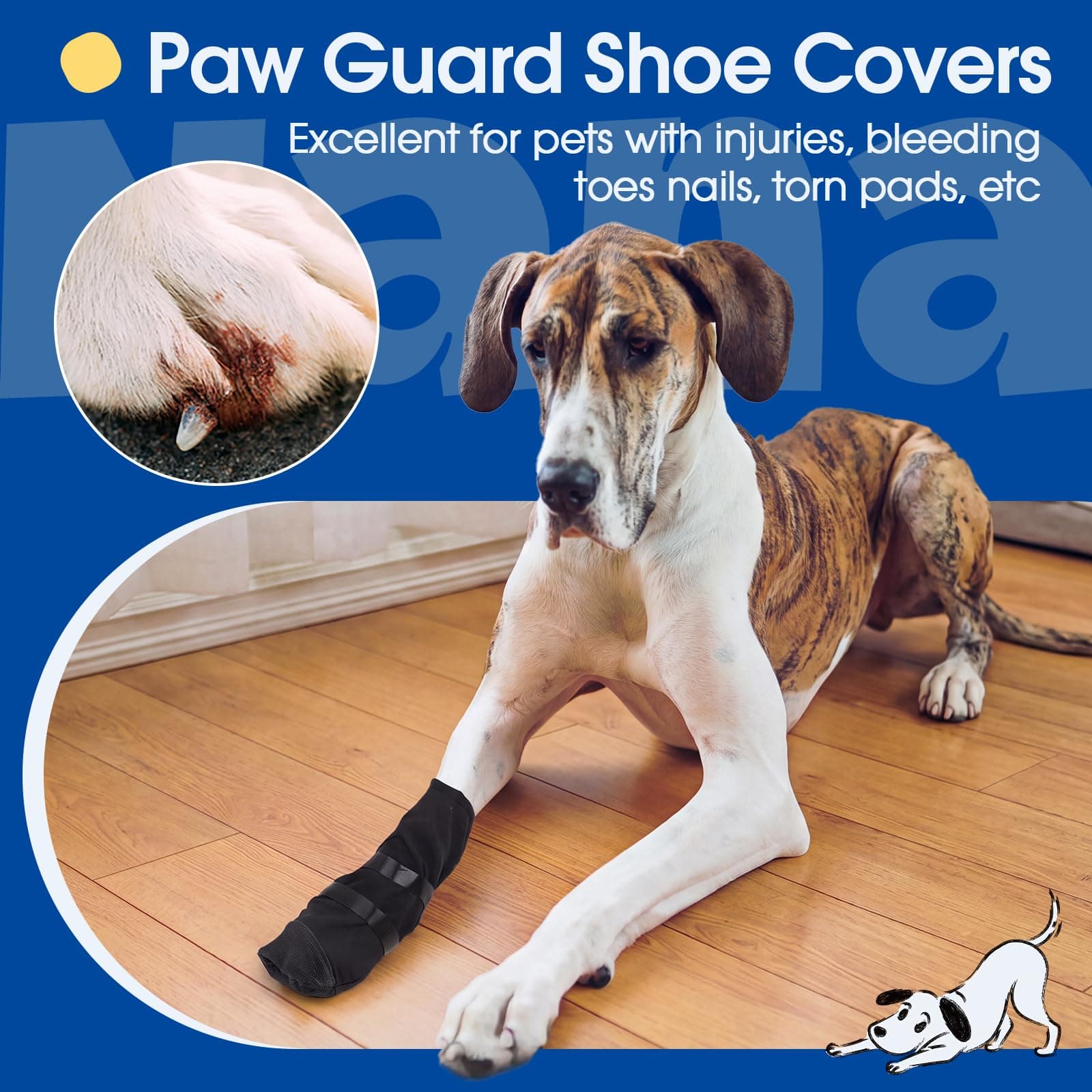 Breathable Dog Recovery Boot For Injured Paw,Anti-Slip Dog Booties  Dog Boot To Prevent Licking Biting And Keep Clean,Adjustable Shoe Paw Wound Protectors For Dogs,Foot Cover For Hot Pavement