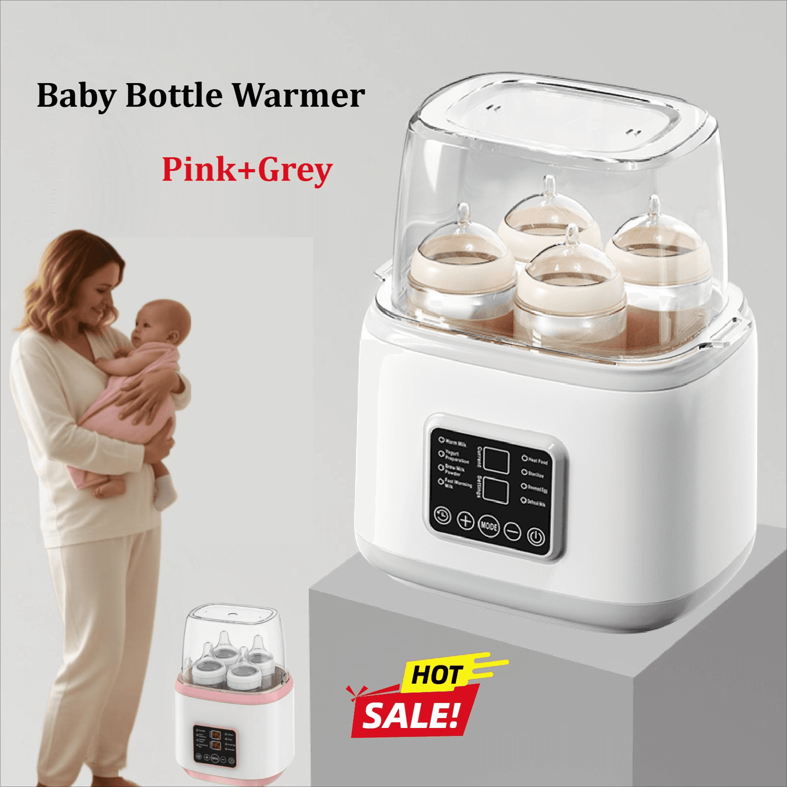 Baby Bottle Warmer Remote Control Steriliser Fast Milk Warmer With LCD Display