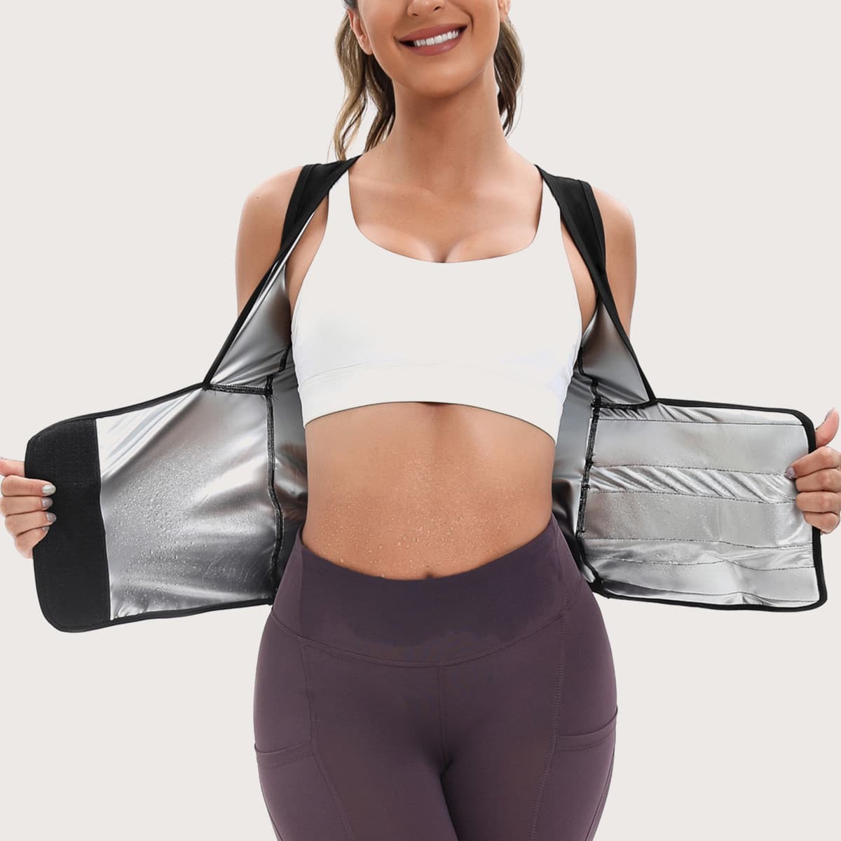 Cross-border Generation Hair Sealing Waist Sweat-breaking Sports Body-shaping Top Waist-sealing Vest Short-sleeved Long-sleeved Belly-closing Plastic Waist Sweat-breaking Suit