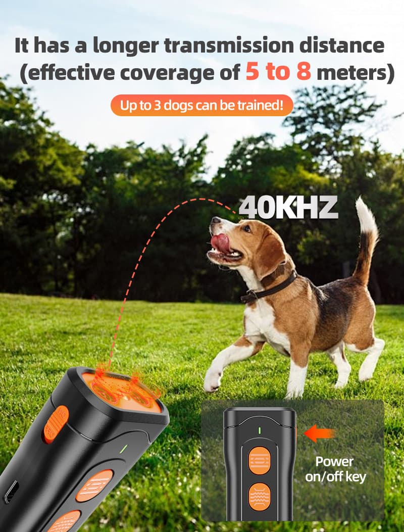 Handheld Portable Ultrasonic Anti-Bark Dog Repellent & Training Device.