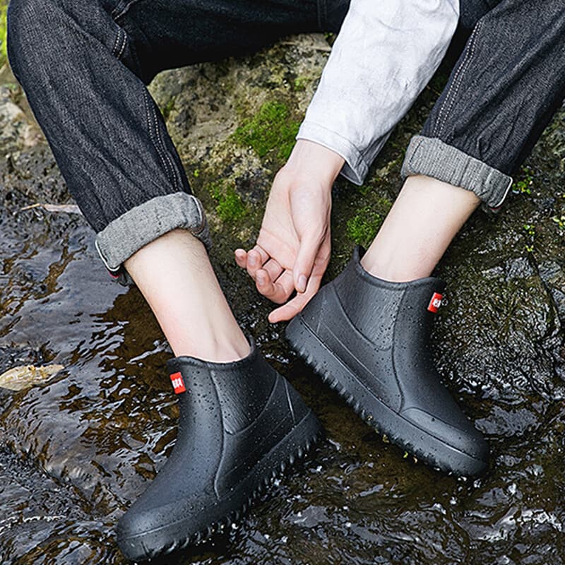 Mens Wellington Rain Boots Garden Outdoor Wellies Boots Short Ankle Shoes Size