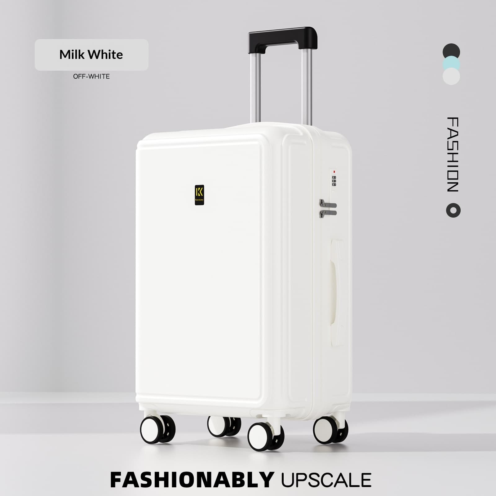 2026 New Luggage Trolley Case Student 20 Inch Lightweight Boarding Large Capacity Password Travel Leather Box Male - DY5209 Milk White