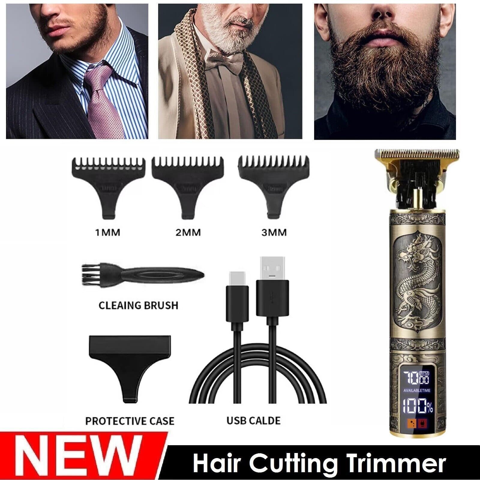 Hair Clippers Beard Trimmer For Men Hair Cutting Cordless Barber Shaving Machine