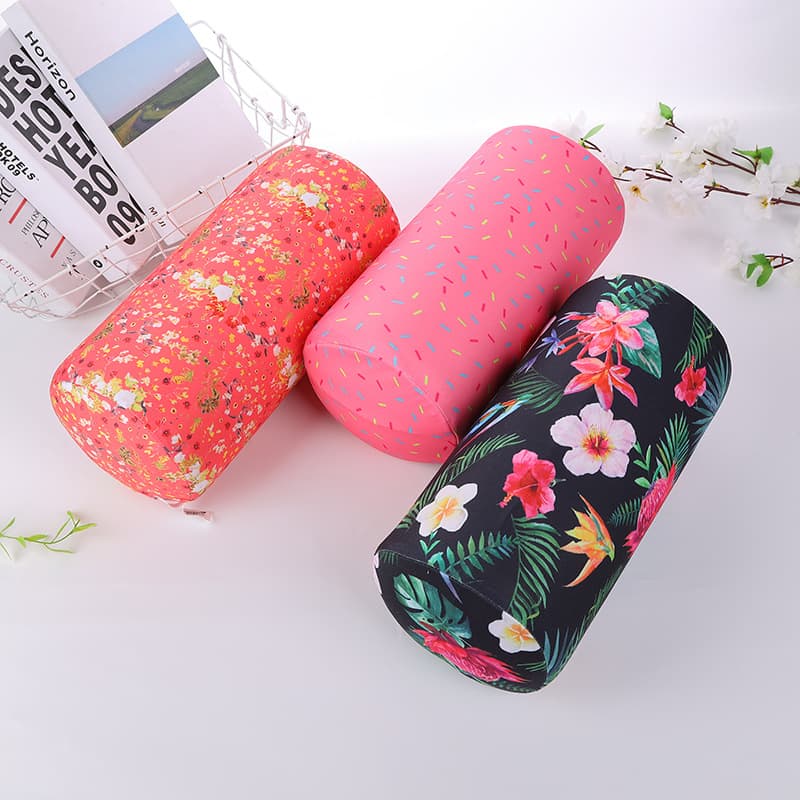 Cylindrical Decorative Throw Pillow Colors Floral Print Candy Cushion For Sofa Bed Office