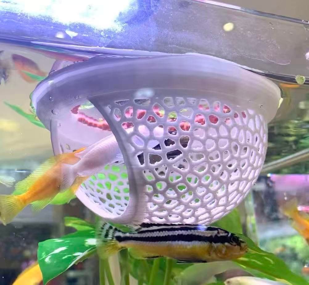 2pcs White Floating Betta Fish Hammock Bed,Beta Hide Cave And Resting Spot,Fish Tank Accessories Decor Toy,Betta Fish Feeding Ring For Aquarium,Shrimp Betta Log Bed-1pcs Big And 1pcs Small