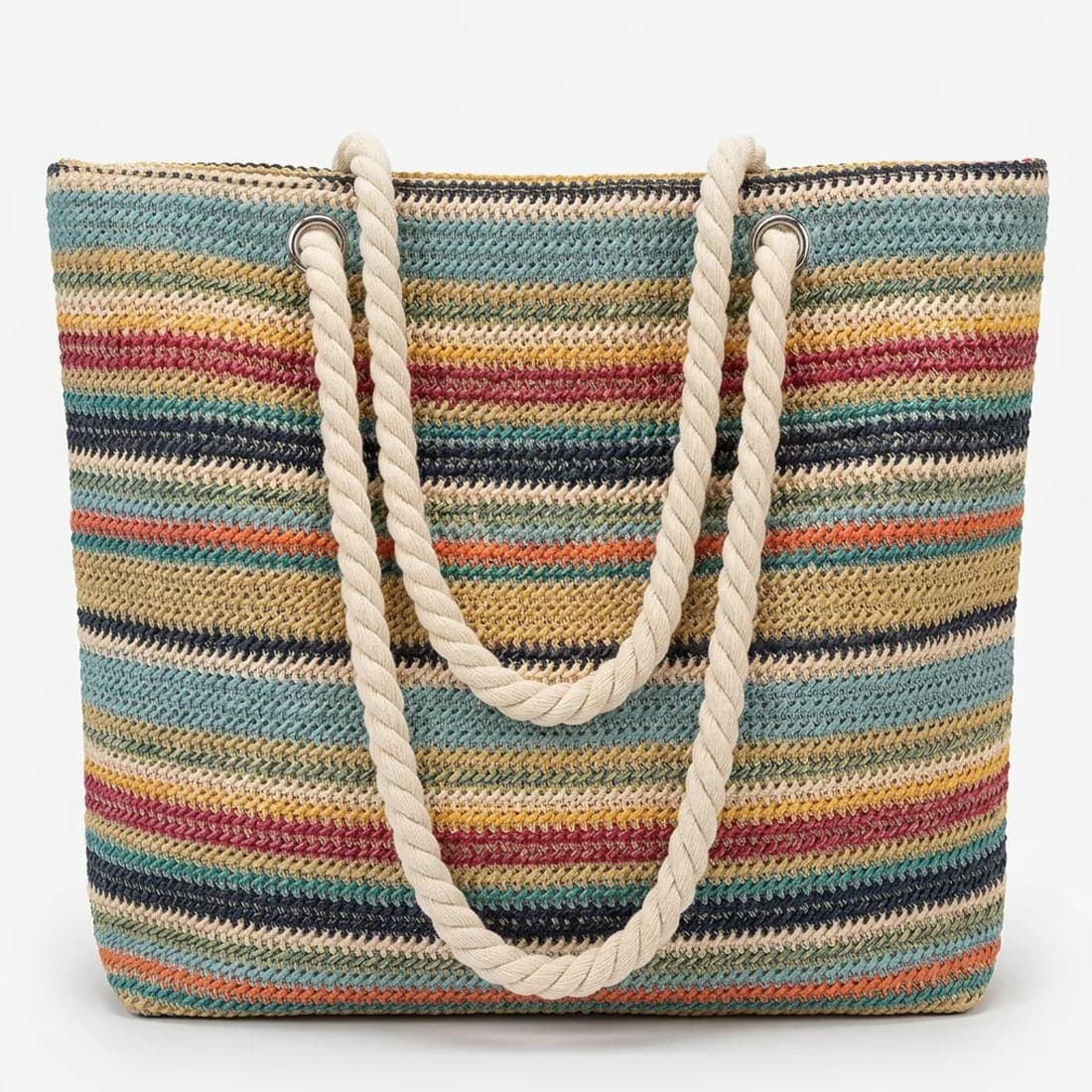 Women Handbag Shoulder BagsNew Summer Large-Capacity Rainbow Shoulder & Tote Bag