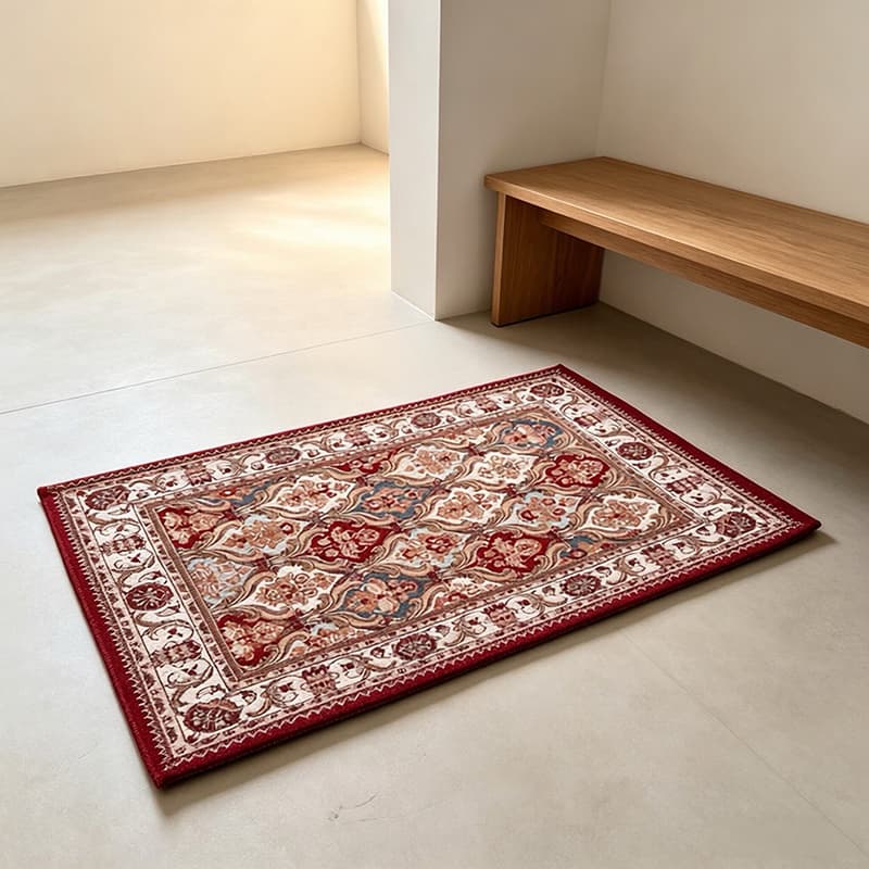 1pc Persian Style Vintage Style European Style Chenille Jacquard Small Area Rug For Indoor Entrance