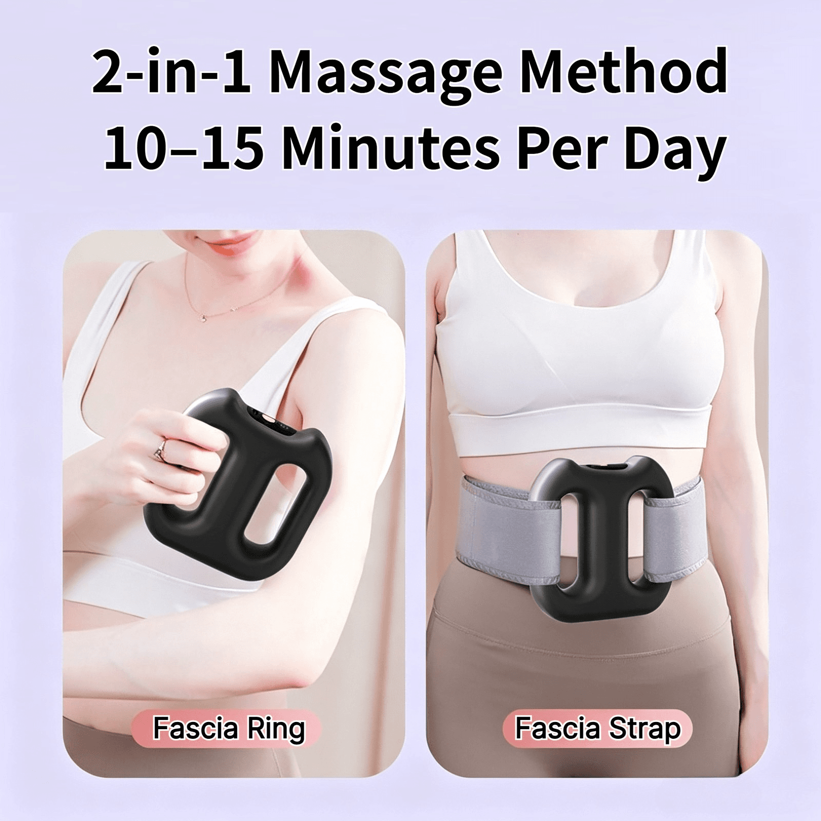 Electric Fascia Ring Multifunctional Full Body Muscle Massager With Strap Black