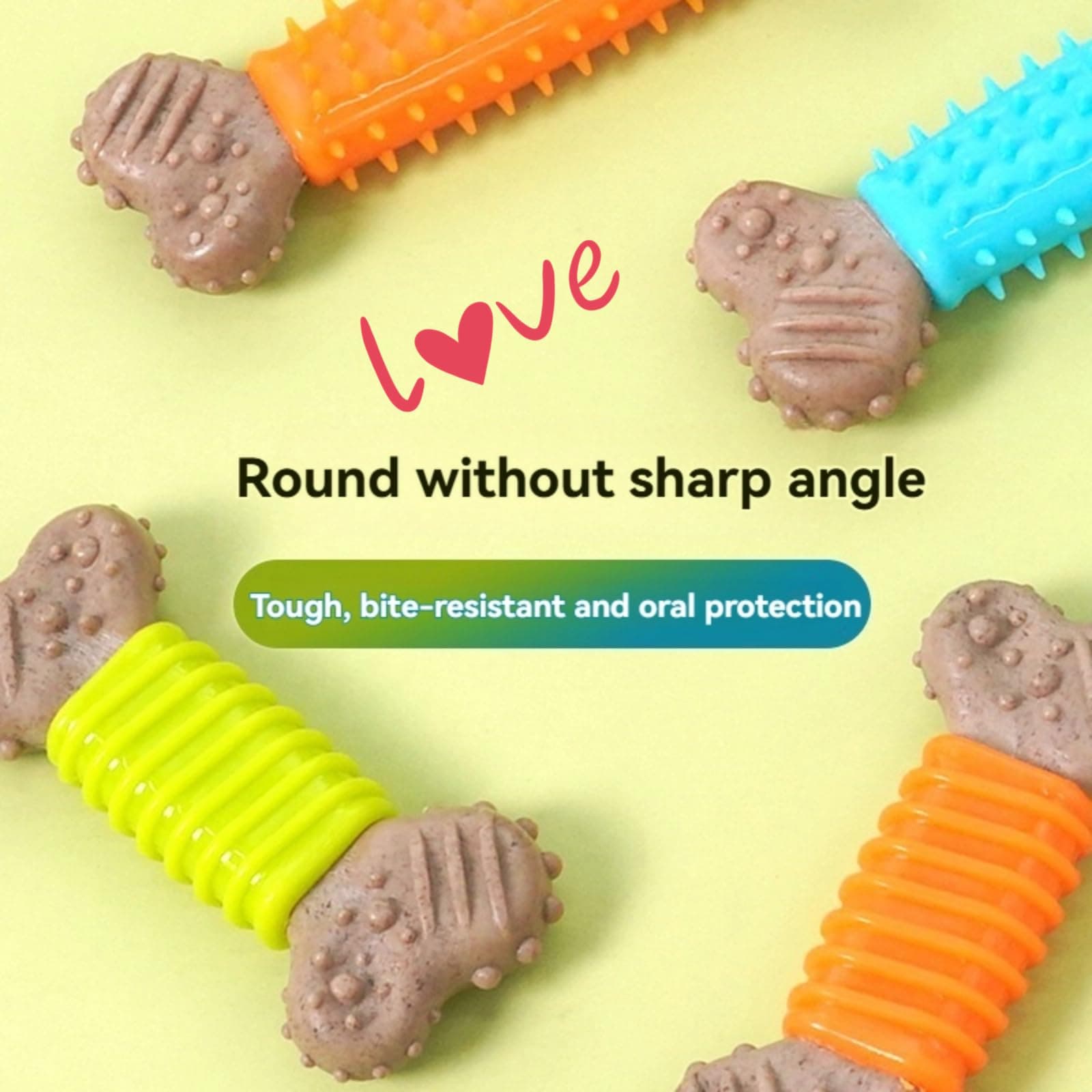 Dog Chew Toys For Aggressive Chewers, Durable Toothbrush Stick For Teeth Cleaning, Interactive Dental Chew Toy Tough Durable Chew Bone, Puppy Teething For Small Medium Large Breed