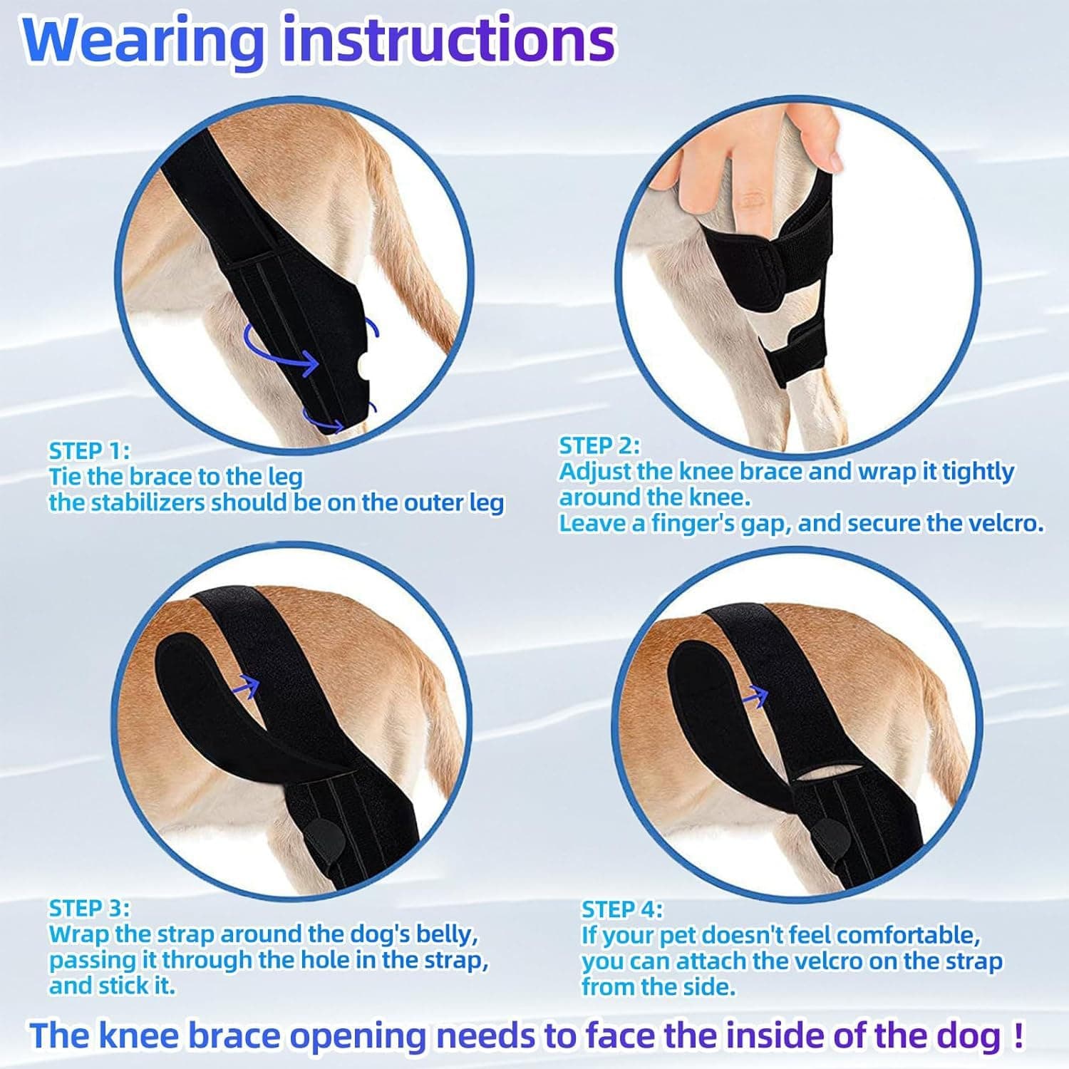 Dog Knee Brace For Torn ACL Hind Leg, Comfortable And Adjustable Support Brace With Two Stabilizer, Dog Leg Braces For Back Leg With Extra Support, Arthritis Relief And Surgery Recovery