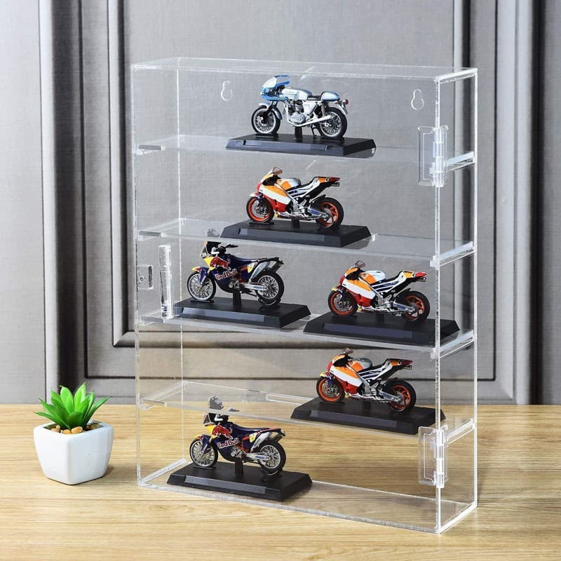 5-Tier Clear Display Case Wall Mounted And Desktop Acrylic Display Cabinet Box