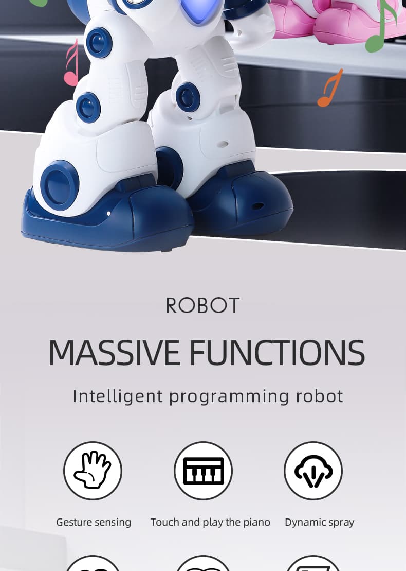 Intelligent Programming Gesture Induction Robot Spray Cool Breathing Lamp Children's Toys