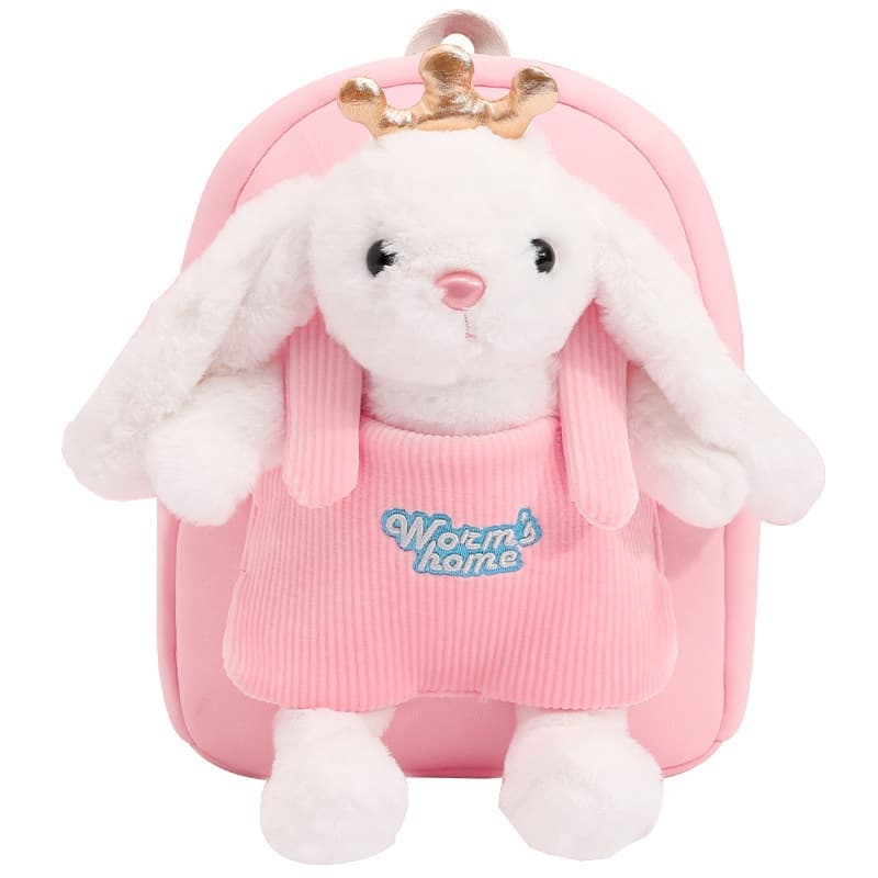 Children Aged 3-6, Elementary School Students, Backpack, Capibala Backpack, Kindergarten Lightweight Backpack, Medium Class Plush Rabbit Small Size  And Doll  Suitable For Babies Under 100CM