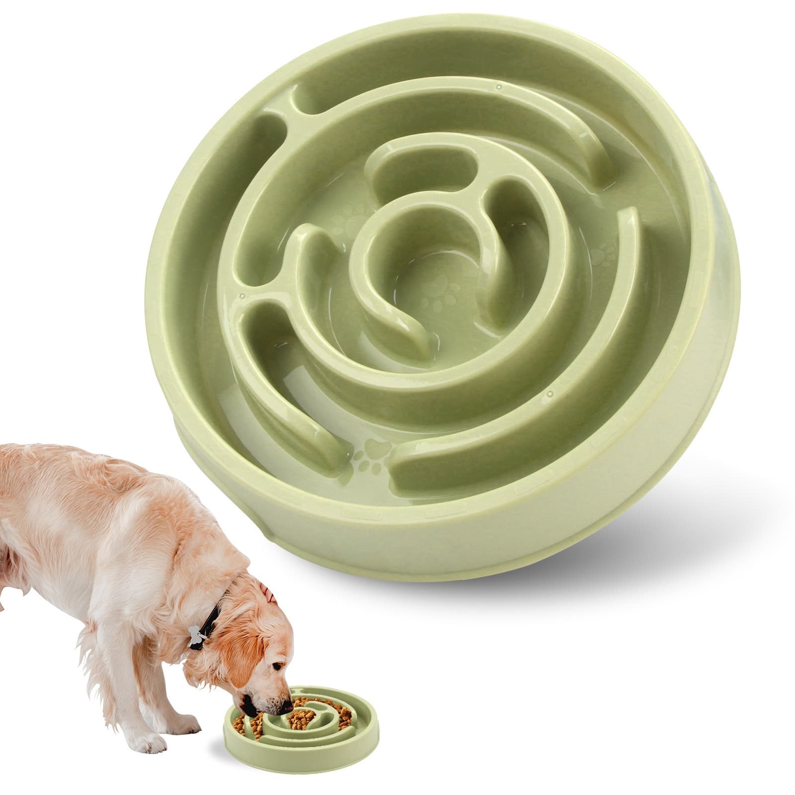Slow Feeder Dog Bowl, Anti-spill Puzzle Dish For Training & Entertainment.