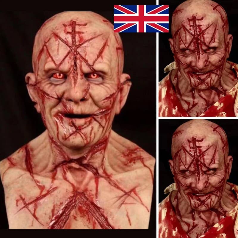 Scary Mask Latex Full Head Mask Horror Mask Cosplay Costume For Halloween UK