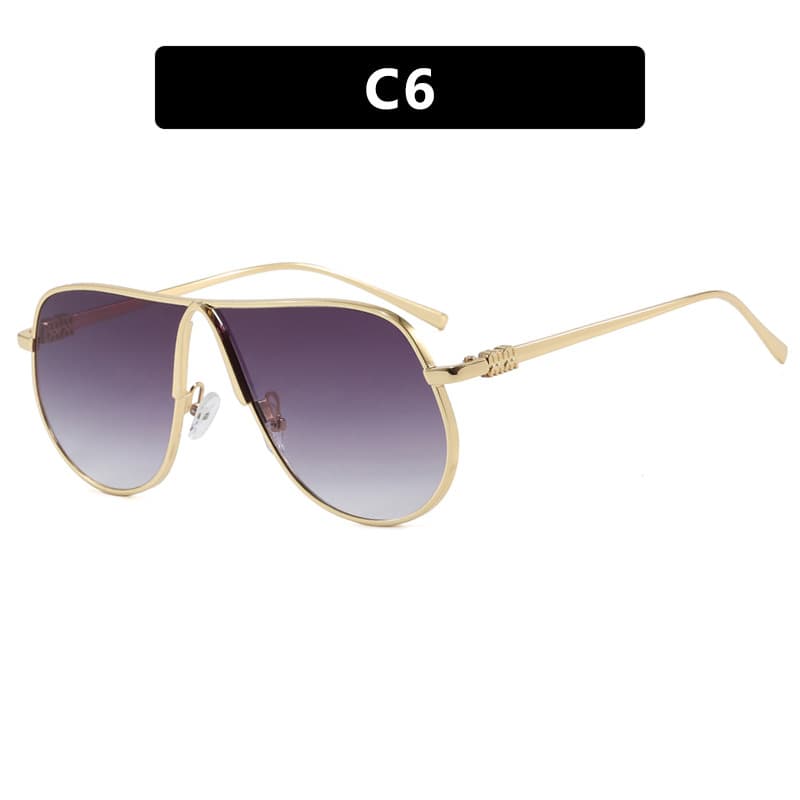 Large Frame European And American Driving Women's Sunglasses, Metal Vintage Style