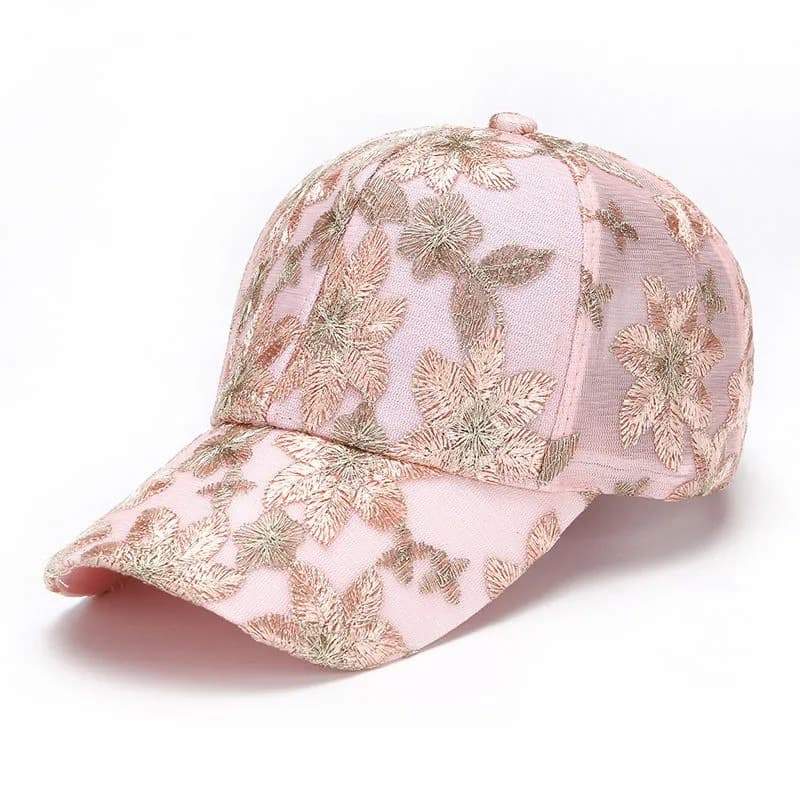 Women's Breathable Net-silk Embroidered Floral Fashion Retro-style Baseball Cap, Suitable For Spring And Summer Outdoor Sun Protection, Daily Commuting Outfits.