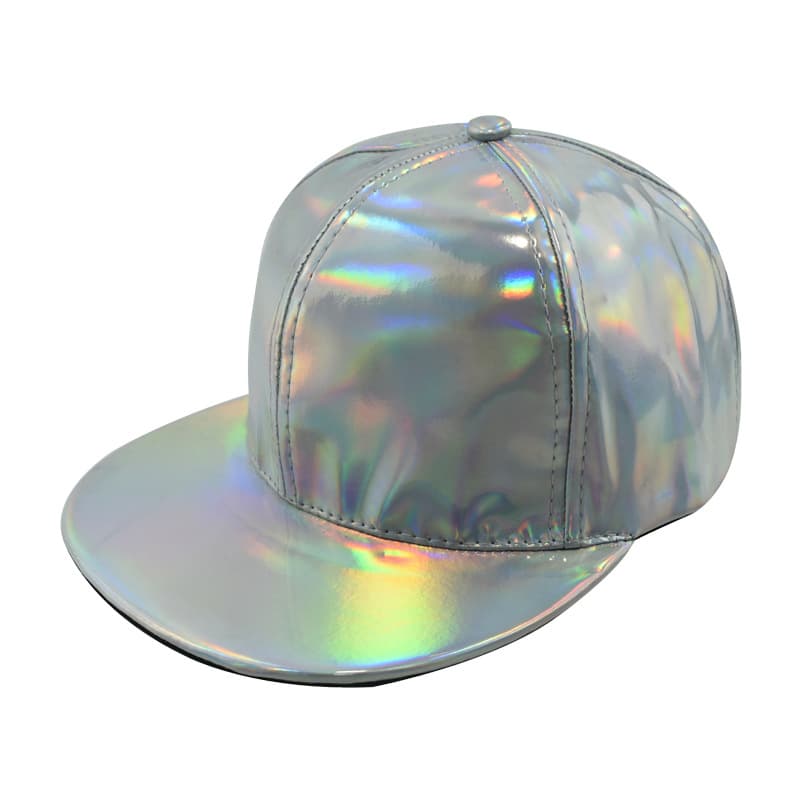 Summer Men's And Women's Shiny Gradient Color Fashionable Trend PU Leather Hip-hop Hats, Suitable For Daily Gatherings, Outdoor Street Photography