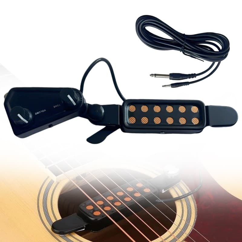 12 Sound Hole Magnetic Pickup Transducer For Acoustic Guitar Musical Instruments