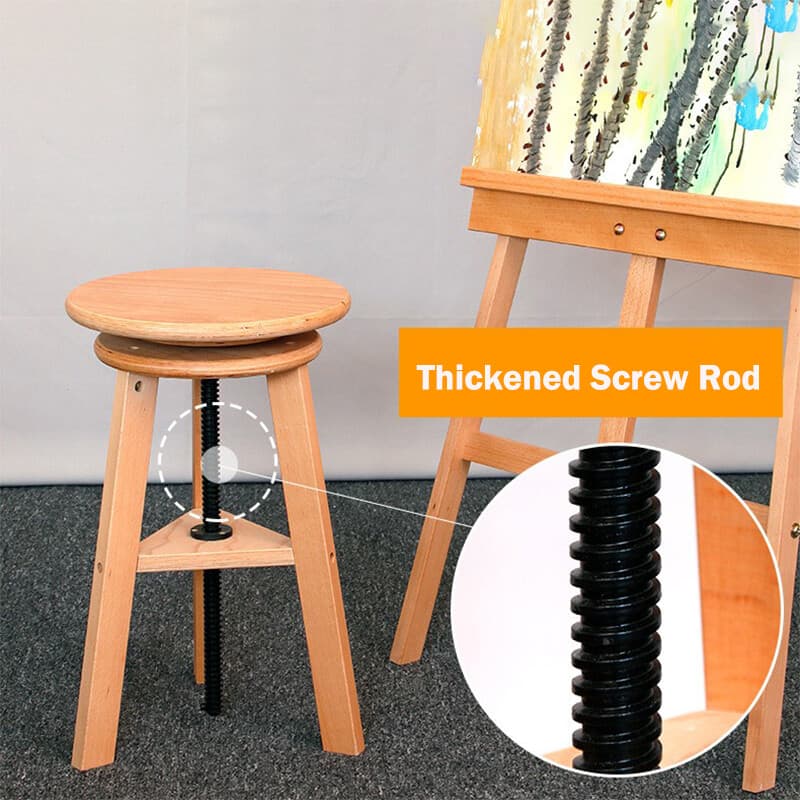 Adjustable Wooden Painting Stool Height Artist Drafting Stool Bar Kitchen Stool.