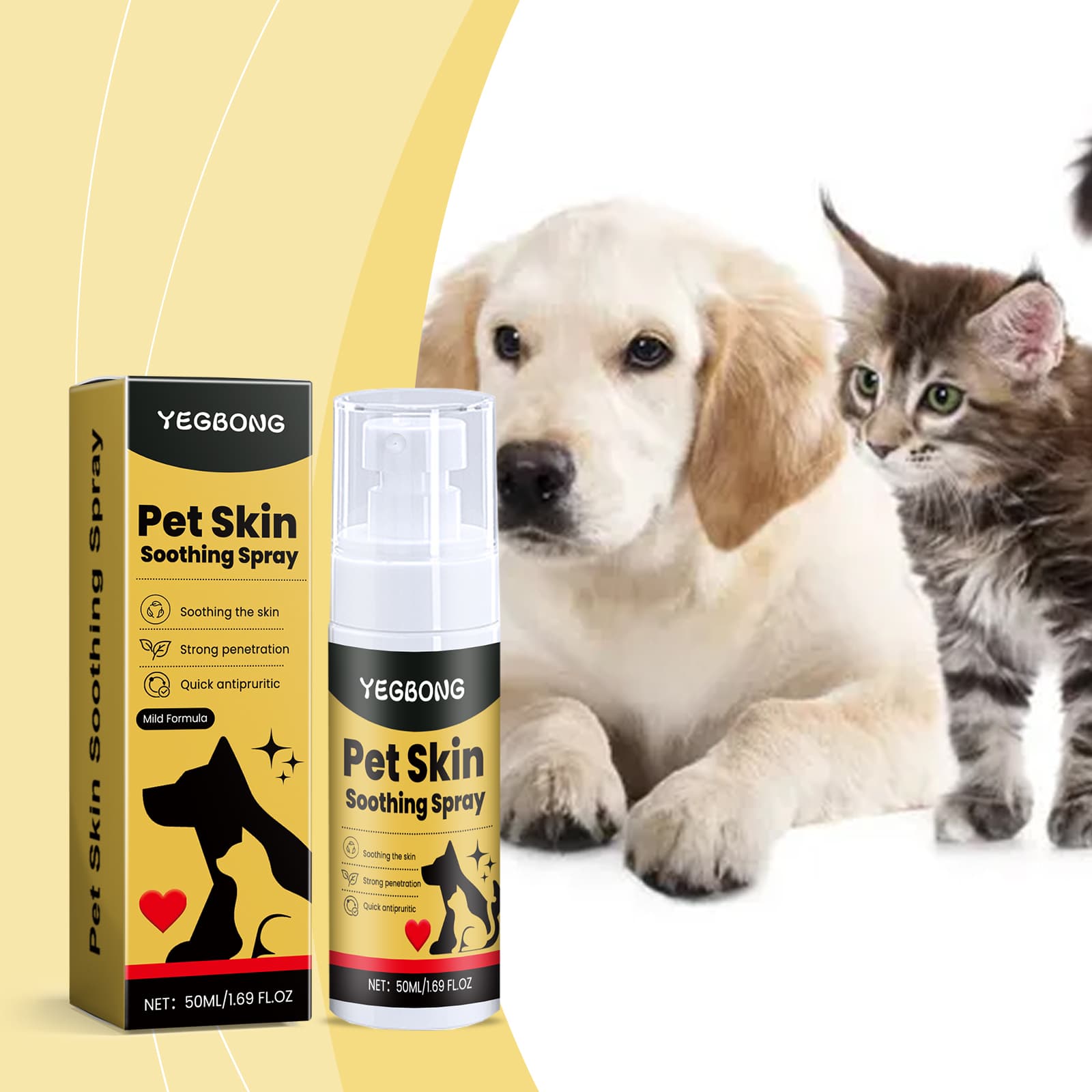 Pet Skin Antibacterial Spray 50ml-box Mild Ingredients To Alleviate Pet Skin Discomfort External Care Spray