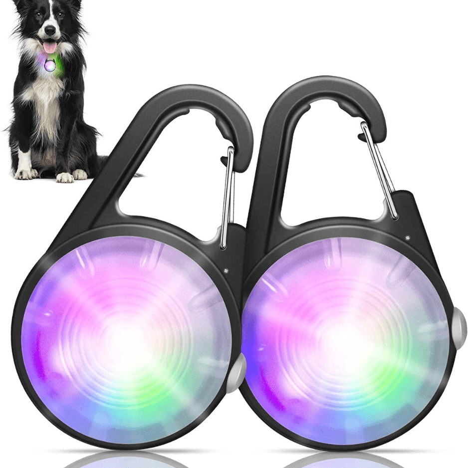 Dog Collar Light, 4 Modes Dog Lights For Night Walking, Rechargeable LED Pet Collar Light For Nighttime Clip On, IP68 Waterproof Pet Walking Accessories-2 Pack