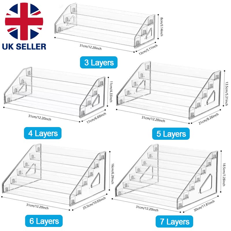 3-7 Tier Clear Acrylic Collector Card Display Stand Rack Shelf For Trading Cards