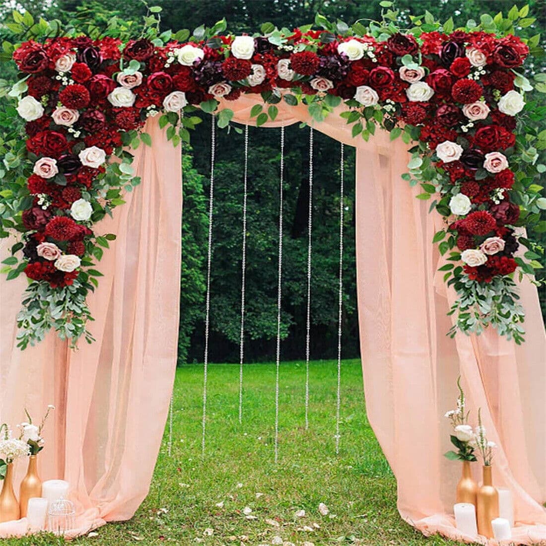 NEW Wedding Stand Flower Rack Arch Iron Party Door Garden Metal Prop Decor 2X2M UK WhiteGold UK
