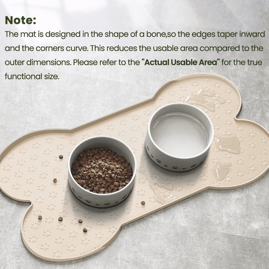 Dog Food Mat Anti Slip Silicone Dog Bowl Mat Thicker Pet Placemat Waterproof Cat Feeder Pad With Raised Edge Puppy Kitten Feeding Mats Suitable Small Medium-Sized Dogs Cats Eating Tray