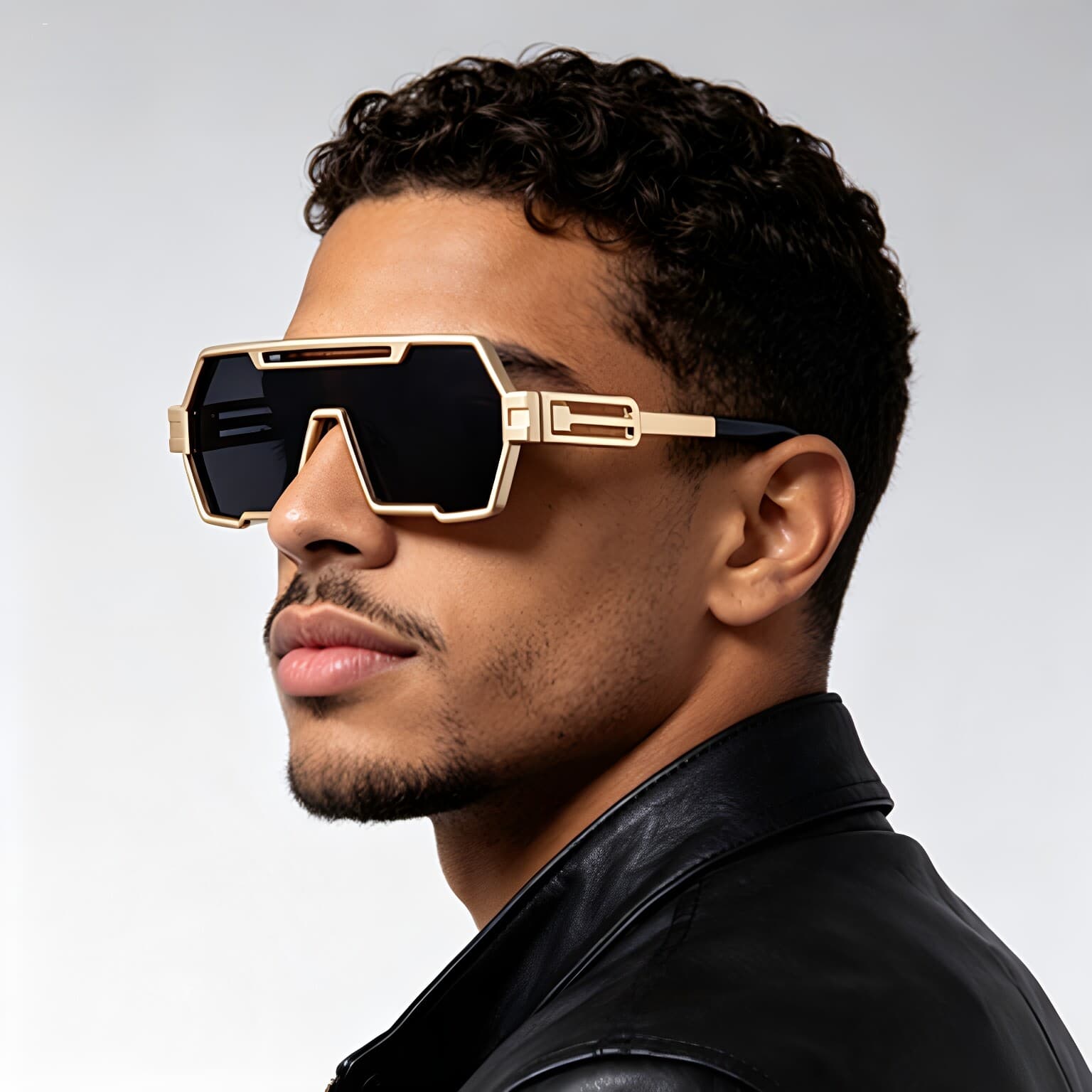 Retro Sunglasses For Men, Steampunk Style, Irregular Sunglasses, High-End Driving Glasses, Sun Protection One-Piece Glasses For Women