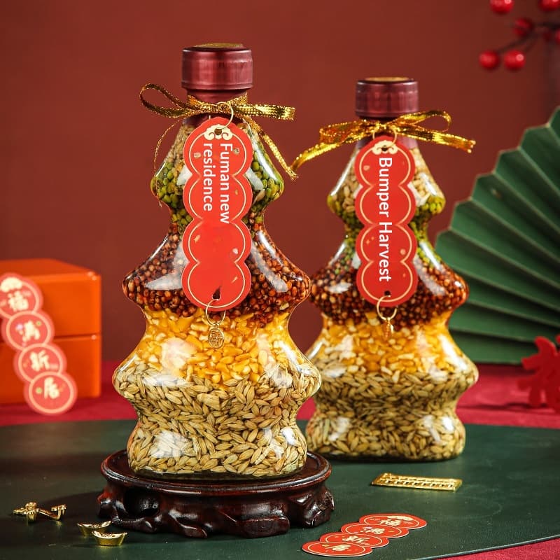 Joyful Housewarming Set With Abundant Grains, Decoration & Ornaments For The New Home, Opening Ceremony, House Purification, Large Size Wealth Tree-Big Money Tree