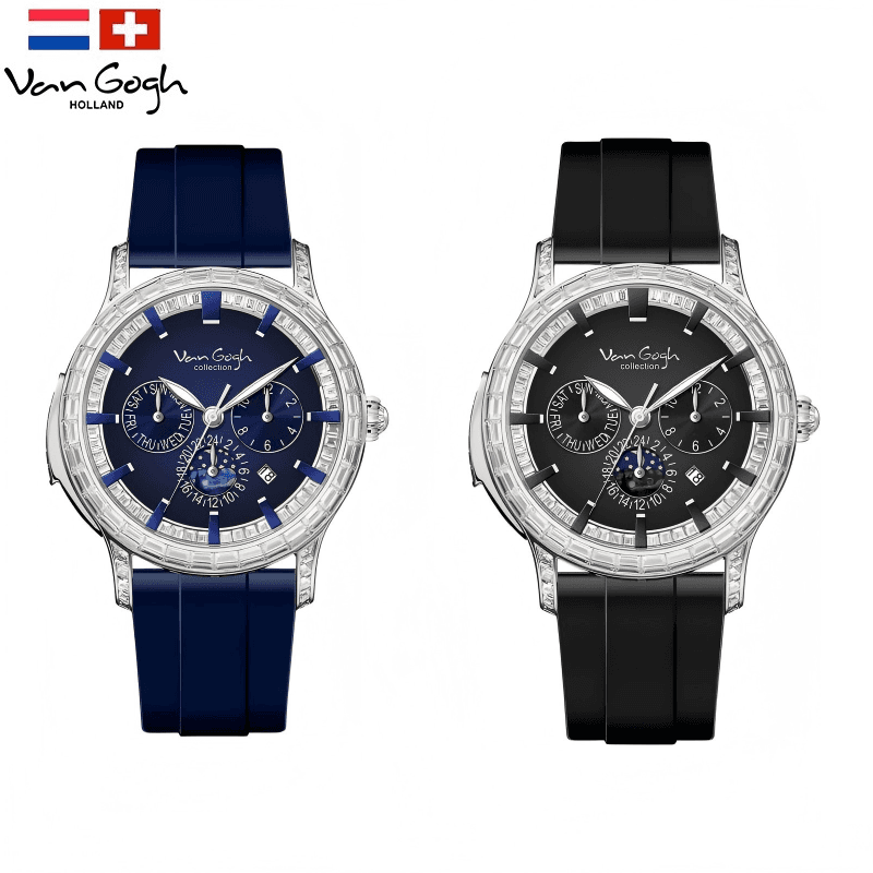 VAN GOGH High Appearance Light Luxury Men's Luminous Blue Mechanical Watch Bohui Series