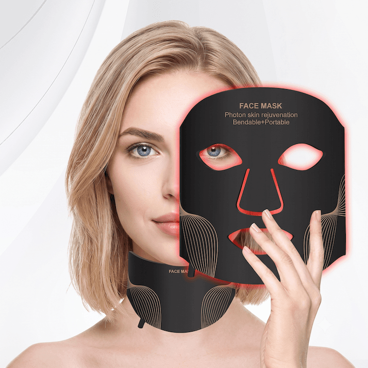 New Silicone Facial Mask Device, Household LED Photon Skin Care Mask, Infrared Color Light Beauty Instrument, Skin Rejuvenation Photon Beauty Mask