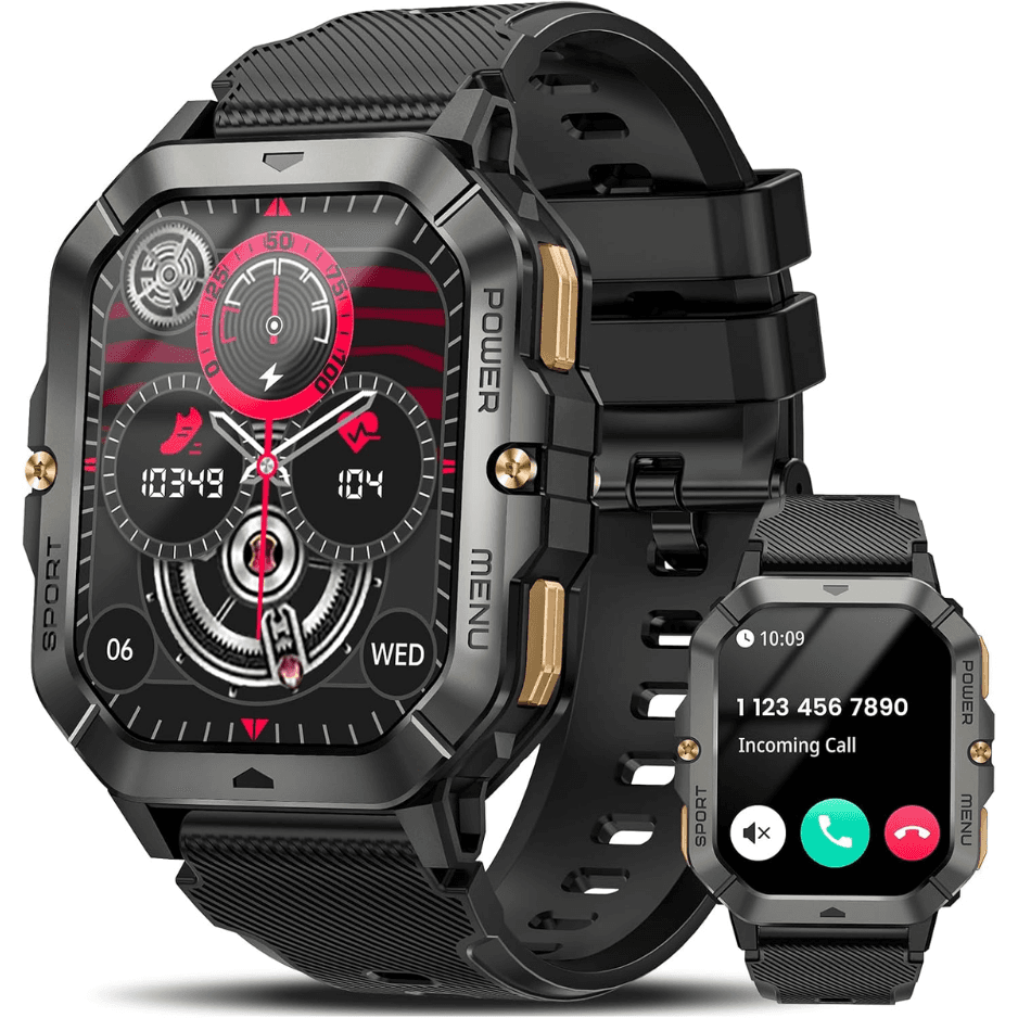 Military Smart Watch For Men, 2.02 Fitness Tracker With Calls & Sports