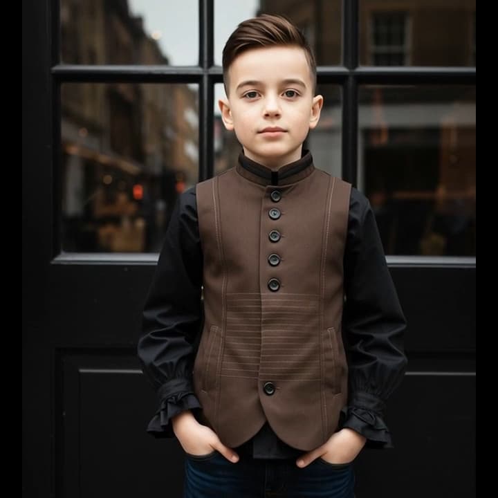 Boys  Vest Formal  Boy Wedding Ring Bearer Velvet Waistcoat Age 3-9Y