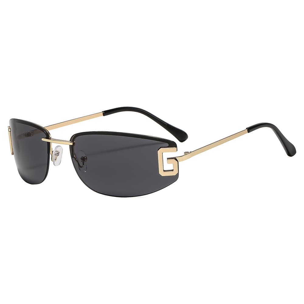 Women's Casual Outdoor Oval Frameless Edge-Cut Vacation Sunglasses