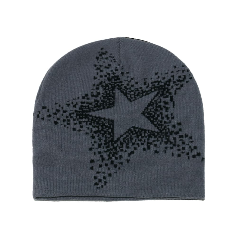 American Street Y2K Star Woolen Hat For Autumn And Winter, With Hip-hop Vibe And Warmth. Five-pointed Star Knitted Cold Hat For Keeping You Warm Outdoors