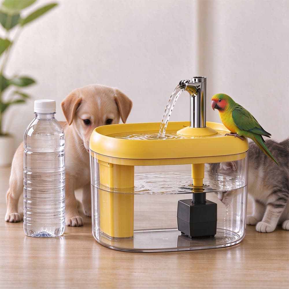 2.5L Pet Water Fountain, Automatic Circulating Cat Water Dispenser With Transparent Water Tank, Quiet Drinking Water Bowl For Cats And Small Dogs