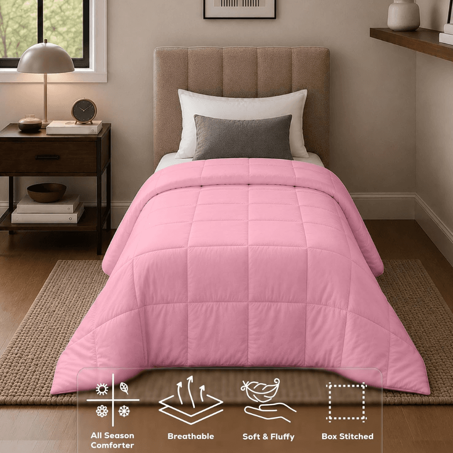 Bedding Duvet , Twin Comforter 64 X 88 Inches, Pink
