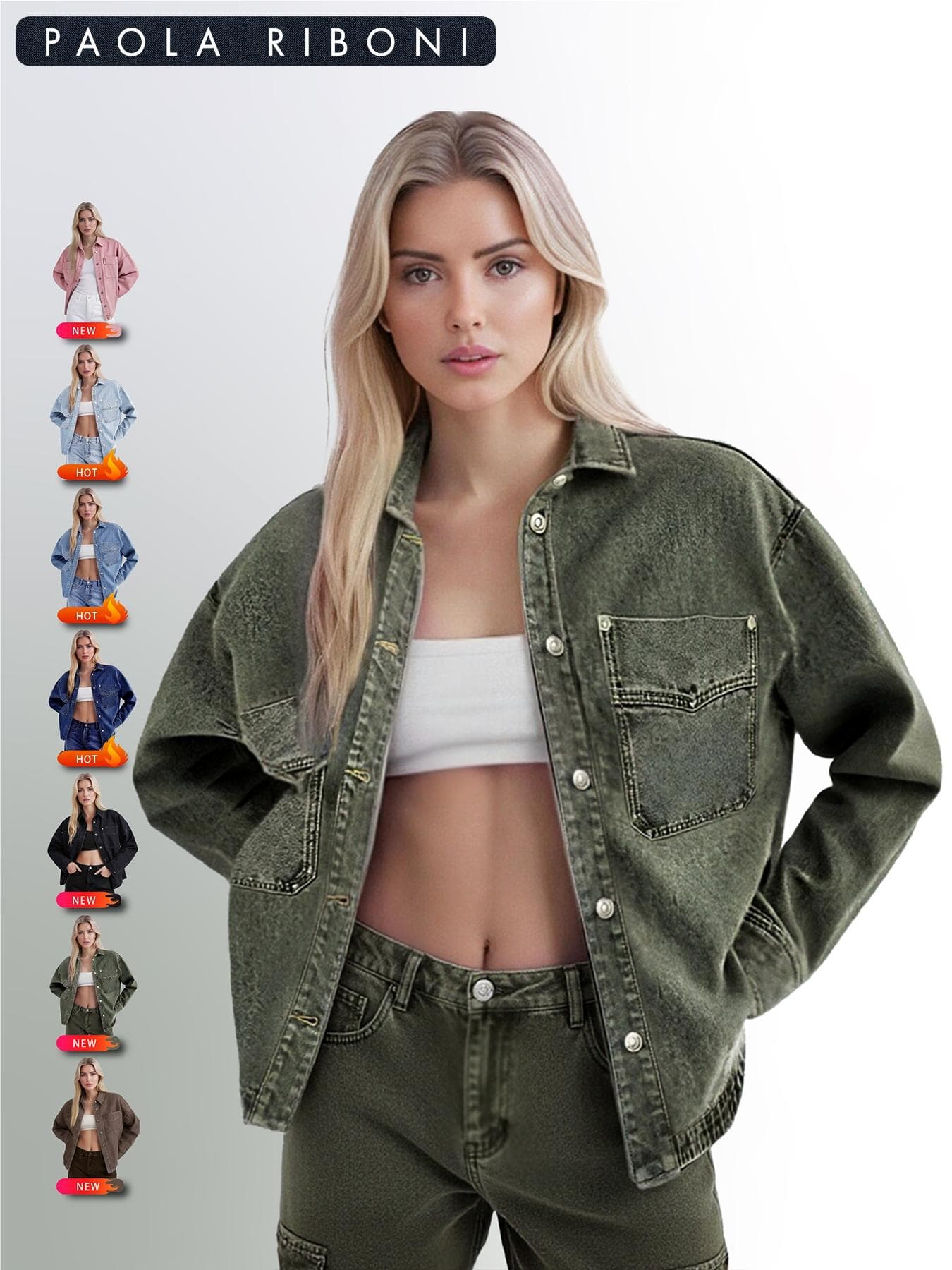 Women's Casual Loose-Fit Denim Jacket With Pockets