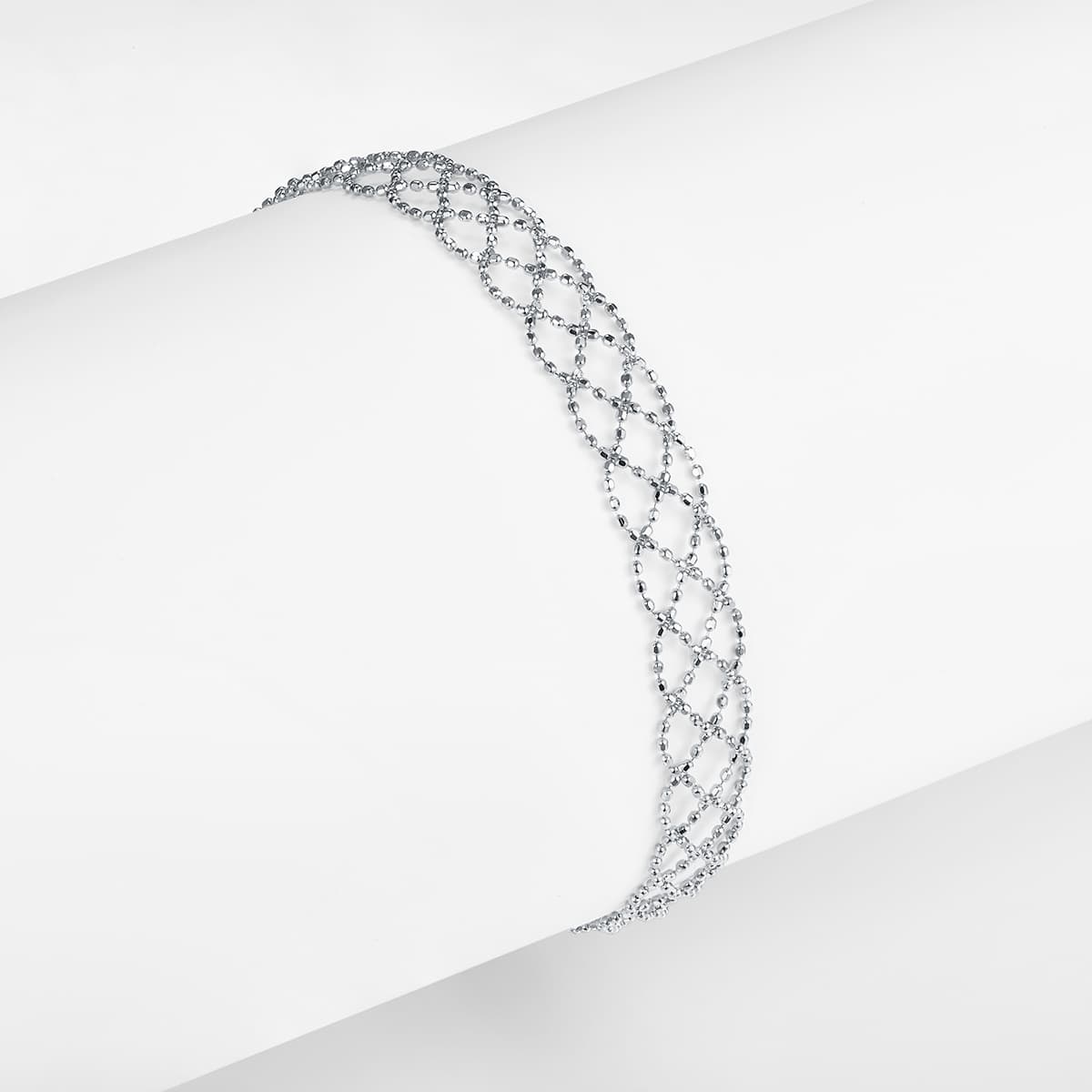 S925 Sterling Silver Hollow Mesh Bracelet 2.2g Lightweight 18.5cm Adjustable 8.0mm Width 3 Colors Platinum Gold Rose Gold Plated Gift Box
