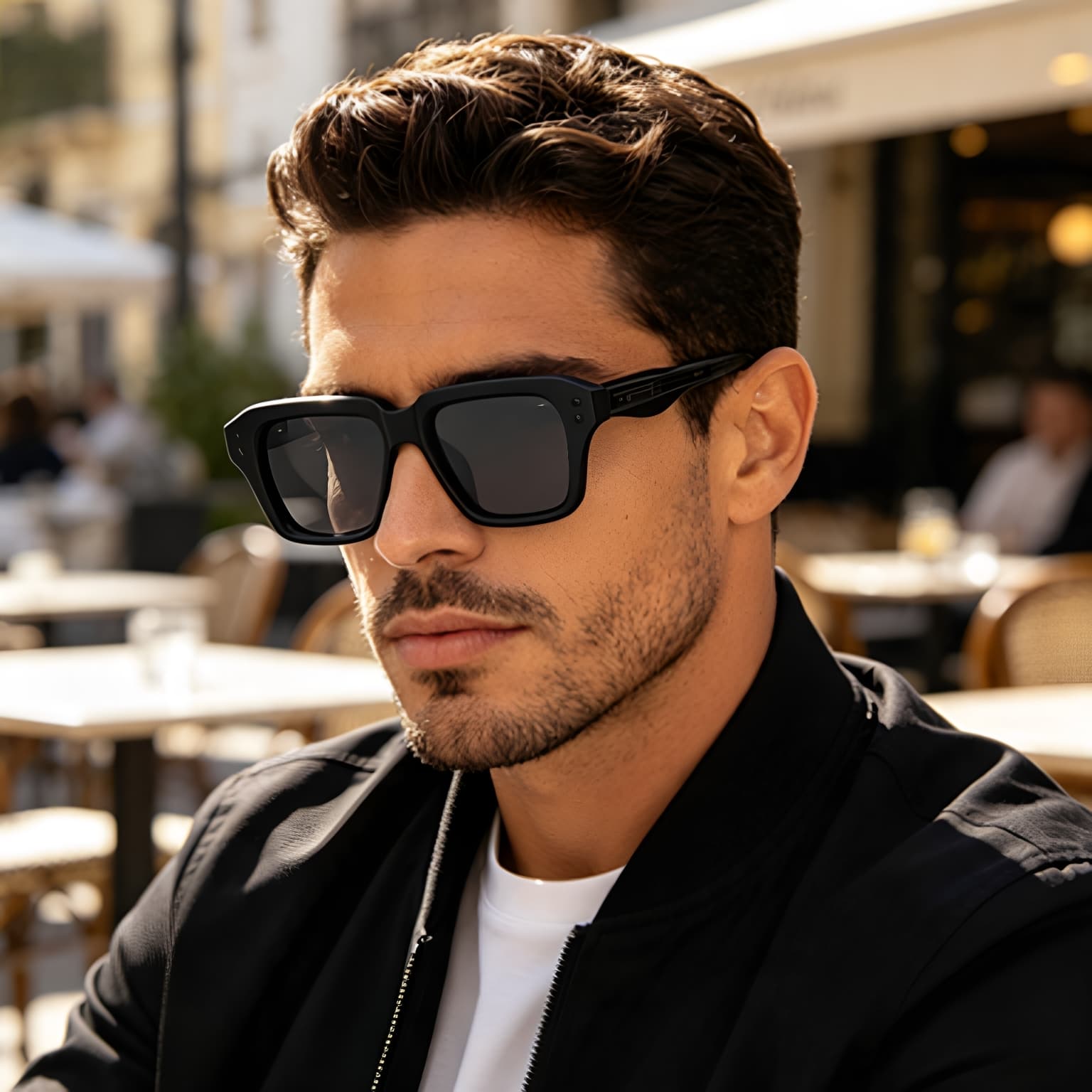 Fashion Square Frame Sunglasses For Men, Stylish Small Frame, High-End Trendy Driving Sun Protection Sunglasses For Men, Cross-Border