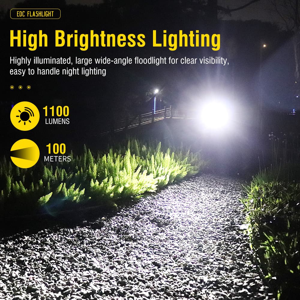 1100LM 3LED Mini EDC Flashlight Keychain Super Bright UV Torch Work Pocket Light