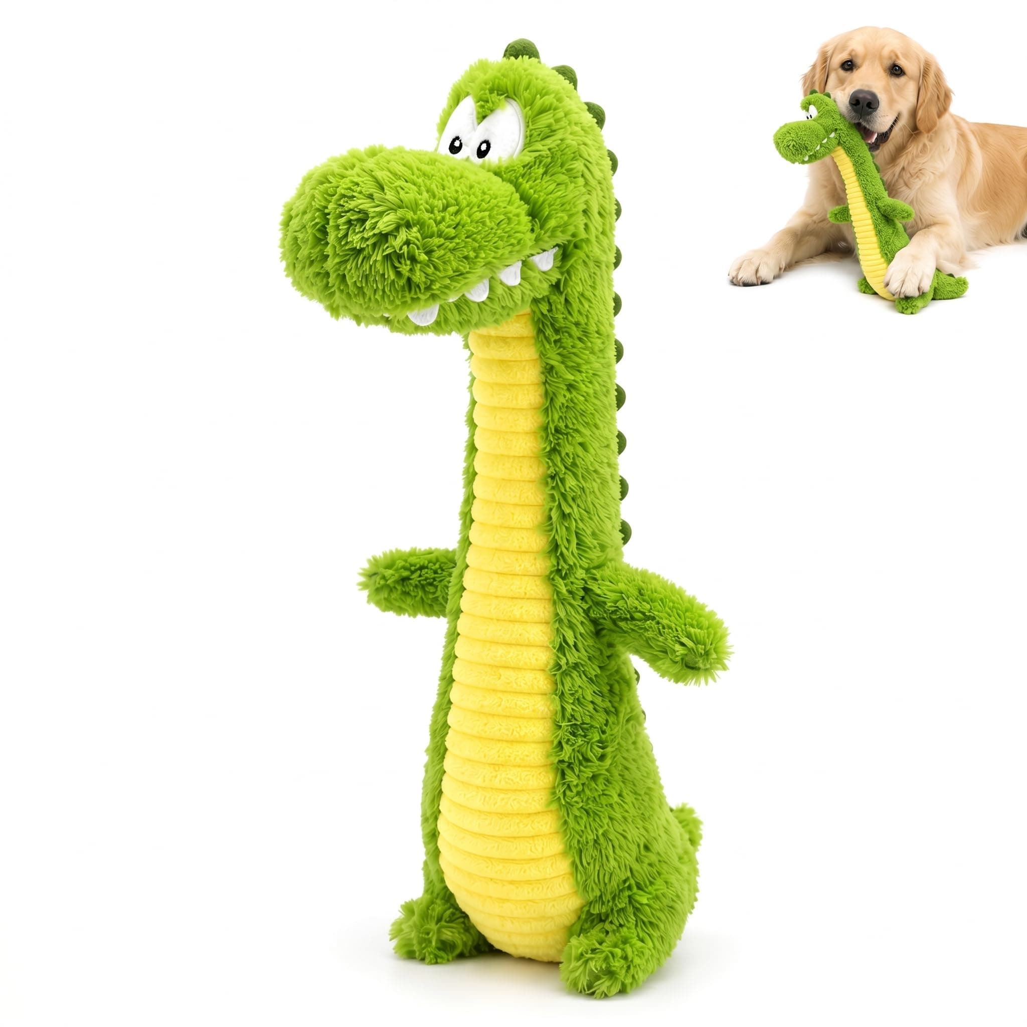 Squeaky Dog Plush Chew Toy, Interactive Tug Squeaky Toy For Chewers, Medium & Large Dogs & Fetch Play,  Stuffed Long-Neck  Toy With Soft Plush Body For Gentle Gum Care & Boredom Relief